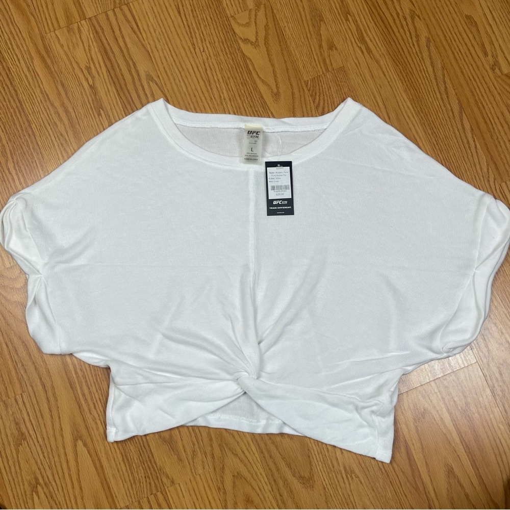 UFC White Women's Twist Front Dolman Tee
